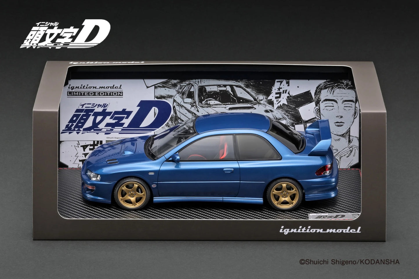 Ignition-Model Initial D Subaru Impreza WRX Type R STi Version V (GC8) Blue 1:18