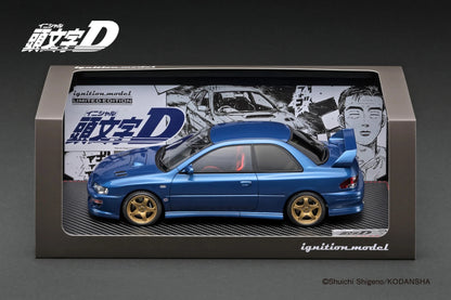 Ignition-Model Initial D Subaru Impreza WRX Type R STi Version V (GC8) Blue 1:18