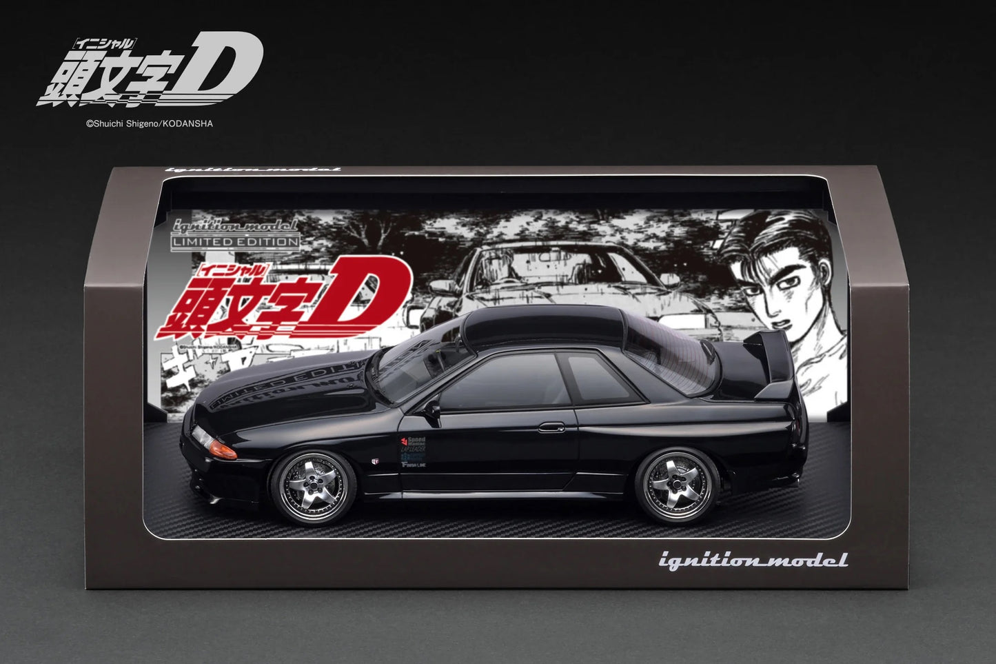 Ignition-Model Nissan Skyline GT-R R32 (BN32) V-Spec II Initial D Black 1:18