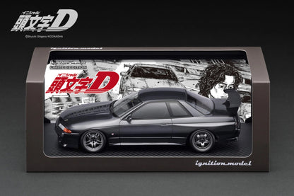 Ignition-Model Nissan Skyline GT-R R32 (BN32) V-Spec II Initial D Gun Grey Metallic 1:18