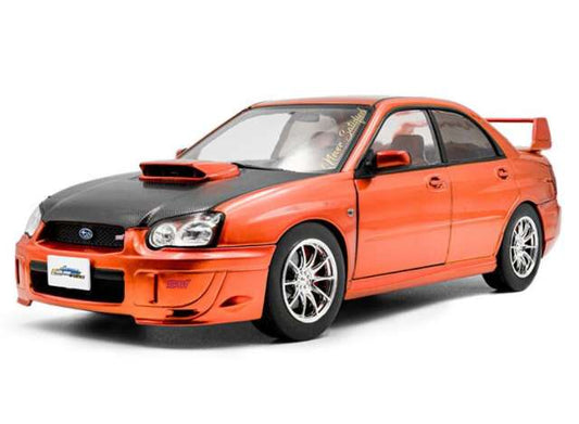 Solido 2003 Subaru WRX STi (GDB) Orange w/ Black Carbon Hood 1:18