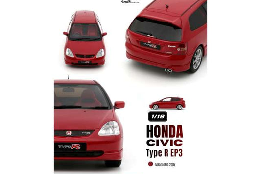 Otto 2005 Honda Civic Type R (EP3) Milano Red 1:18