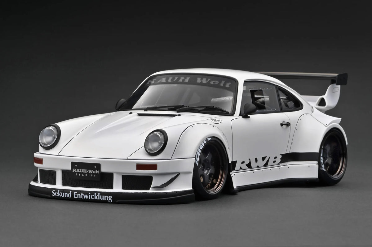 Ignition-Model Porsche 911 RWB 930 Matte White w/ Work S1 Wheels 1:18 ...