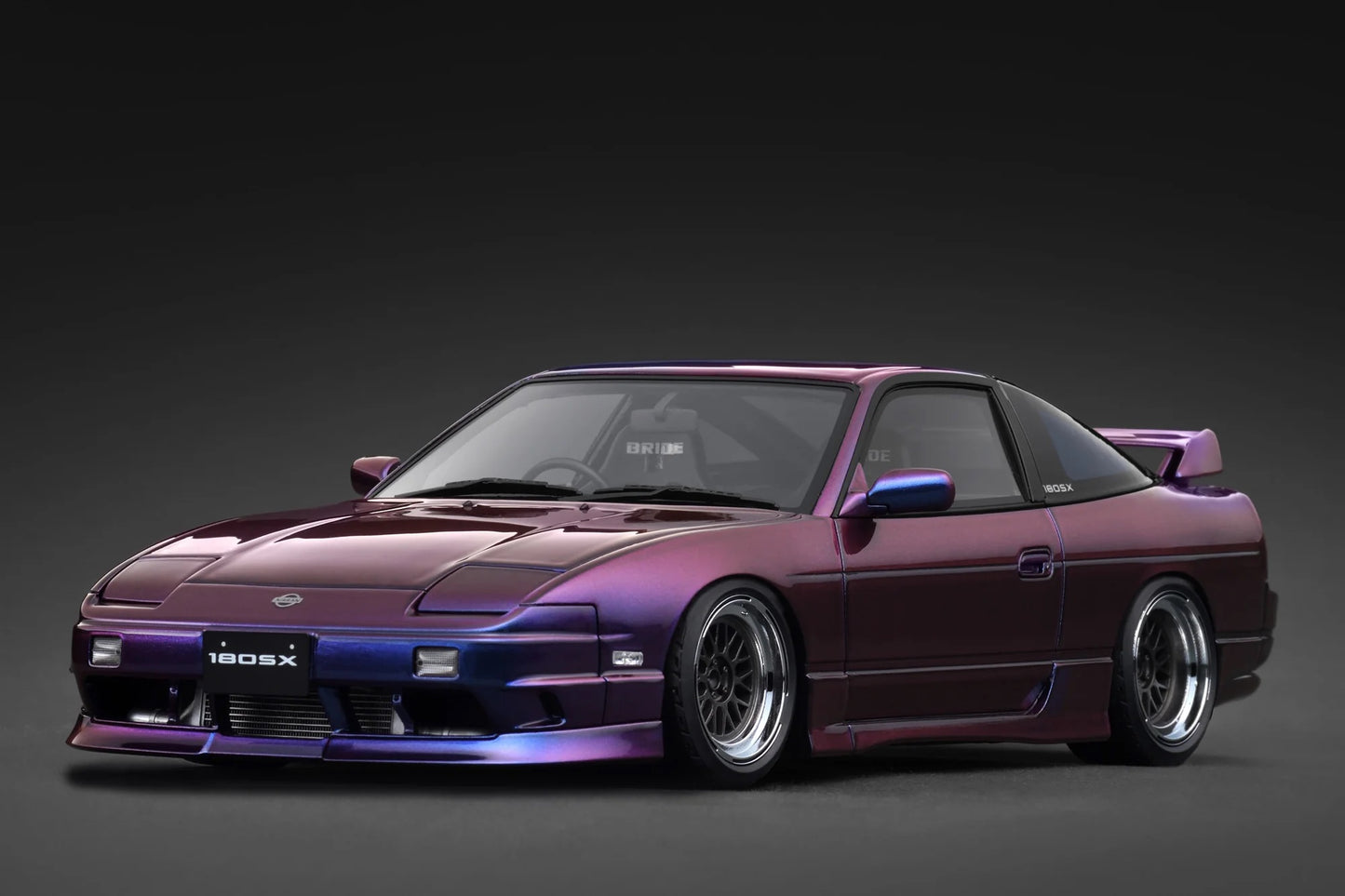 Ignition-Model Nissan 180SX Type X RPS13 Midnight Purple w/ Black Mesh Wheels 1:18