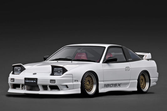 Ignition-Model Nissan 180SX Type X RPS13 White w/ Gold Mesh Wheels 1:18