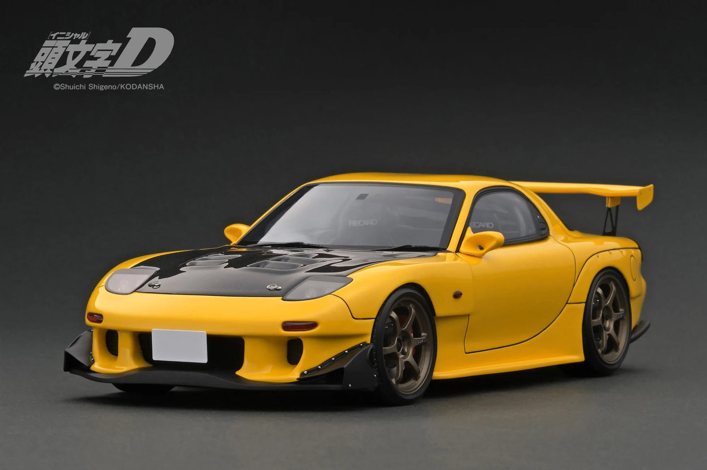 Ignition-Model Initial D Mazda RX-7 (FD3S) w/ LED Lights Yellow 1:18