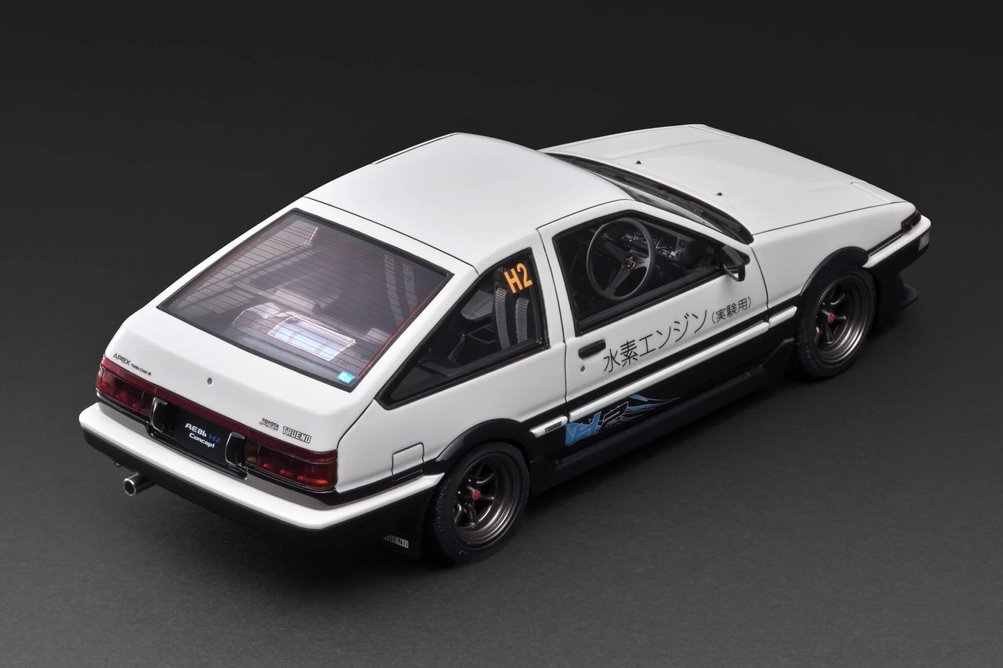 Ignition-Model Toyota Sprinter Trueno 3dr (AE86) H2 White & Black 1:18