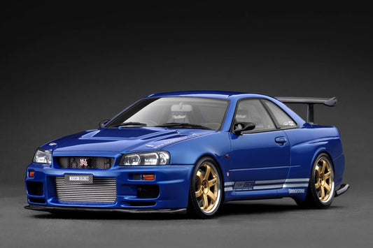 Ignition-Model Nissan Skyline GT-R R34 (BNR34) Top Secret Thailand 34GT-R Bayside Blue 1:18