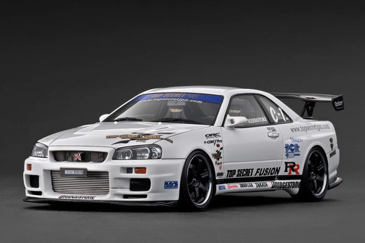 Ignition-Model Nissan Skyline GT-R R34 (BNR34) Top Secret Thailand 34GT-R White 1:18