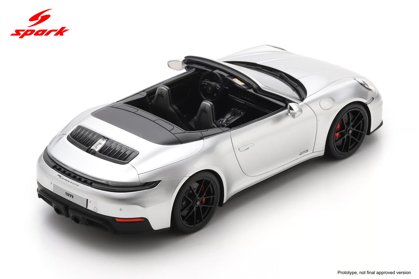Spark-Model 2025 Porsche 911 (992.2) Carrera 4 GTS Cabriolet Ice Grey Metallic 1:18 WITH DISPLAY