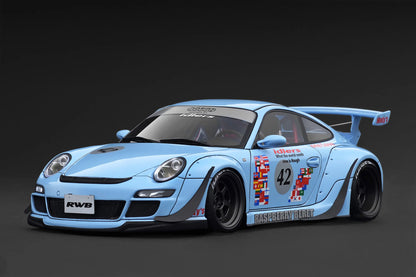 Ignition-Model Porsche 911 RWB 997 "Raspberry Beret" Livery Light Blue 1:18