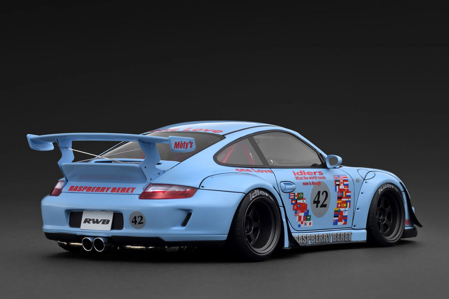 Ignition-Model Porsche 911 RWB 997 "Raspberry Beret" Livery Light Blue 1:18