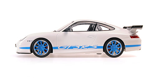 Minichamps 2002 Porsche 911 996 GT3 RS White w/ Blue Deco 1:18