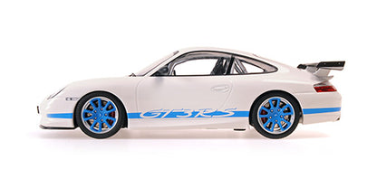 Minichamps 2002 Porsche 911 996 GT3 RS White w/ Blue Deco 1:18