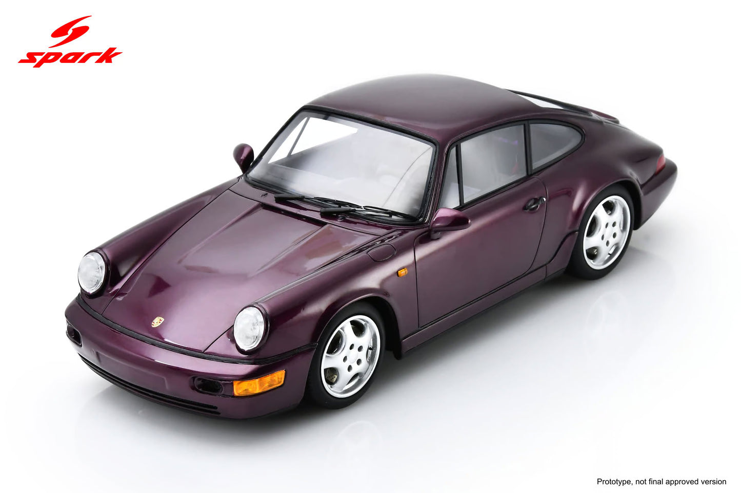 Spark Model 1992 Porsche 911 964 RS Street Amethyst Metallic Purple 1:18 WITH DISPLAY