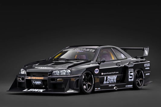 Ignition-Model Nissan Skyline GT-R R34 (LB-ER34) LBWK Super Silhouette Black 1:18