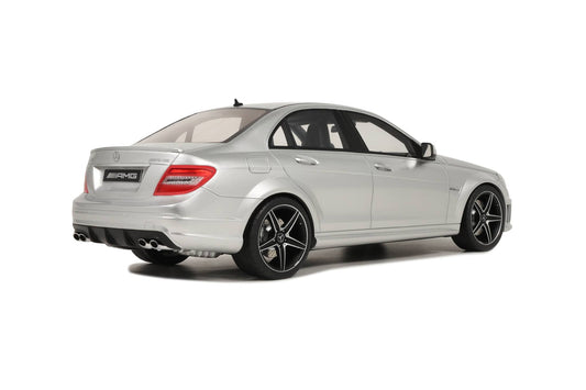 GT Spirit 2008 Mercedes Benz C63 AMG Sedan Iridium Silver 1:18