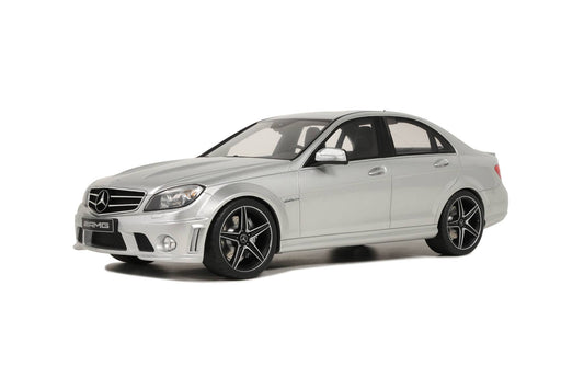 GT Spirit 2008 Mercedes Benz C63 AMG Sedan Iridium Silver 1:18