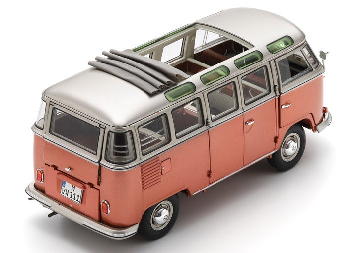 Schuco 1962 Volkswagen T1 Bulli Samba Bus Copper and Silver 1:18