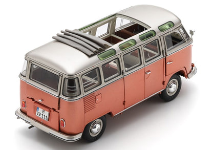 Schuco 1962 Volkswagen T1 Bulli Samba Bus Copper and Silver 1:18