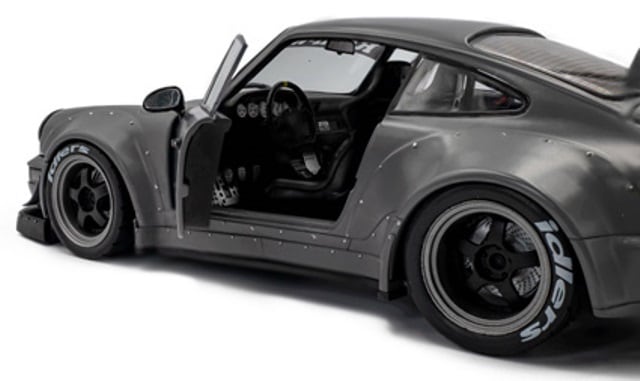 Solido 2016 Porsche 911 (964) RWB Bodykit Nardo Grey w/ Akira Nakai Fi ...