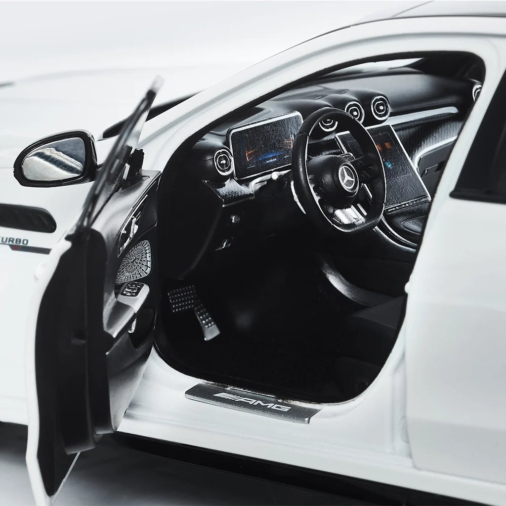NZG Mercedes Benz C63 S AMG E Performance Sedan (W206) Opalith White 1:18
