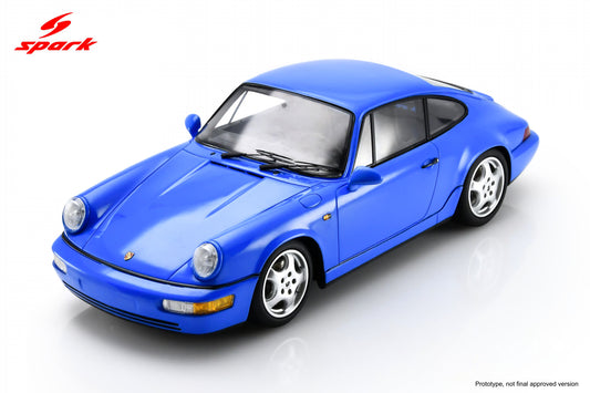 Spark Model 1992 Porsche 911 964 RS Street Maritime Blue 1:18 WITH DISPLAY
