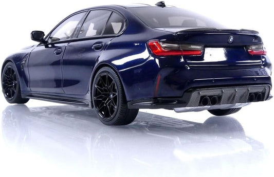 Minichamps 2020 BMW M3 Competition (G80) w/ Carbon Roof Tansanitblau Deep Blue Metallic 1:18