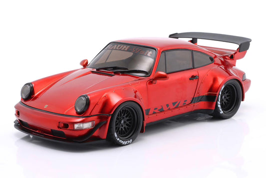 Solido 2024 Porsche 911 964 RWB Red Chrome Metallic Exclusive 1:18