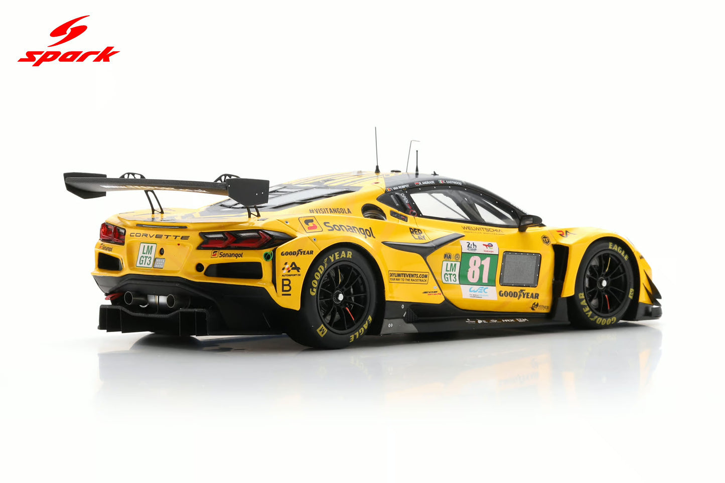 Spark Model Chevrolet Corvette C8 Z06 GT3.R #81 TF Sport 2025 IMSA Le Mans 24hrs 1:18 WITH DISPLAY