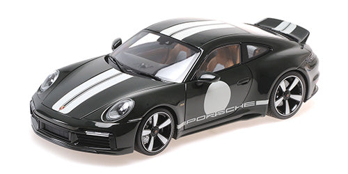 Minichamps 2022 Porsche 911 992 Sport Classic Green Metallic w/ White Stripes 1:18