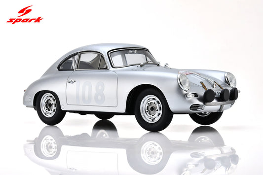 Spark-Model Porsche 356 BT5 1600 GS Carrera GT #108 WINNER Tour De Corse 1960 1:18 WITH DISPLAY