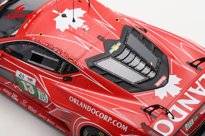 Spark Model Chevrolet Corvette C8 Z06 GT3.R #13 AWA Racing 2025 IMSA Le Mans 24hrs Red 1:18 WITH DISPLAY