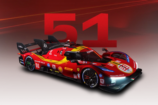 Bburago Ferrari 499P 3.0L Turbo V6 #51 Team Ferrari AF Corse 2025 24hr Le Mans - Red 1:18