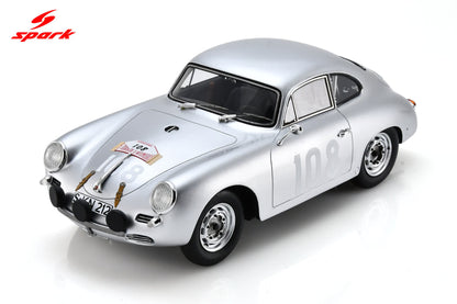 Spark-Model Porsche 356 BT5 1600 GS Carrera GT #108 WINNER Tour De Corse 1960 1:18 WITH DISPLAY