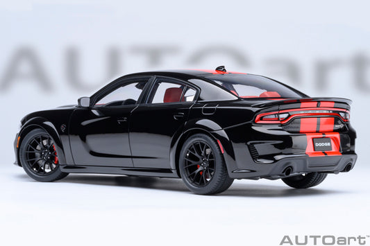 AUTOart Dodge Charger SRT Hellcat Redeye Jailbreak Pitch Black w/ Red Stripes 1:18