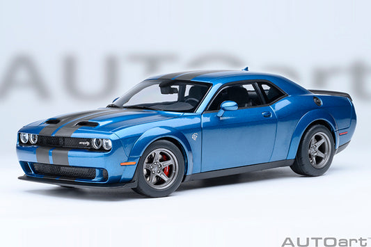AUTOart 2023 Dodge Challenger SRT Super Stock Frostbite Blue 1:18