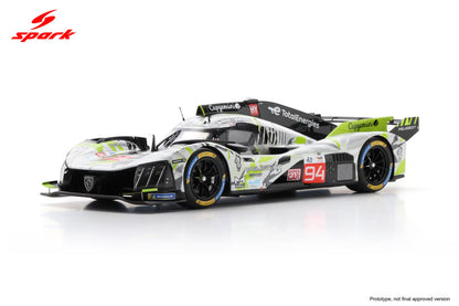Spark Model Peugeot 9X8 Total Energies #94 2025 Le Mans 24hrs Grey 1:18