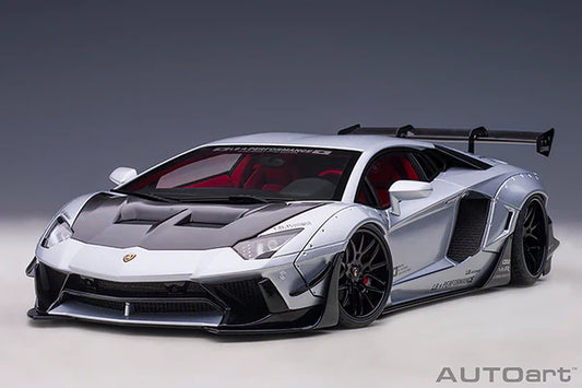 AUTOart Lamborghini Aventador Liberty Walk Limited Edition Matte Silver Metallic 1:18
