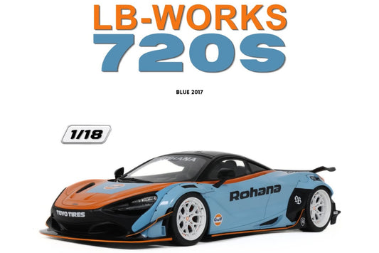 GT Spirit 2017 Mclaren 720S LB-Works Gulf Blue & Orange 1:18