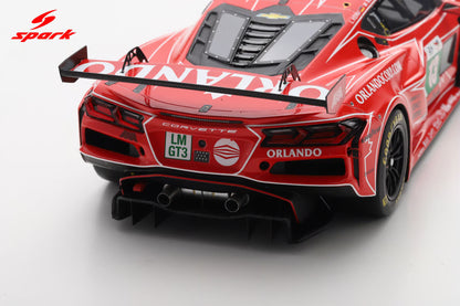 Spark Model Chevrolet Corvette C8 Z06 GT3.R #13 AWA Racing 2025 IMSA Le Mans 24hrs Red 1:18 WITH DISPLAY