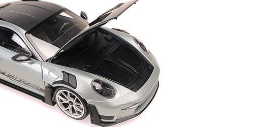 Minichamps 2023 Porsche 911 992 GT3 RS Grey Metallic w/ Weissach Package Silver 1:18