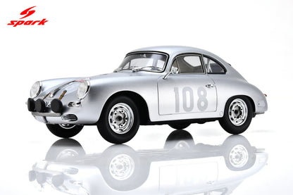 Spark-Model Porsche 356 BT5 1600 GS Carrera GT #108 WINNER Tour De Corse 1960 1:18 WITH DISPLAY