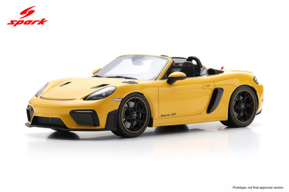 Spark-Model 2023 Porsche 718 Cayman Spyder RS Speed Yellow 1:18 WITH DISPLAY