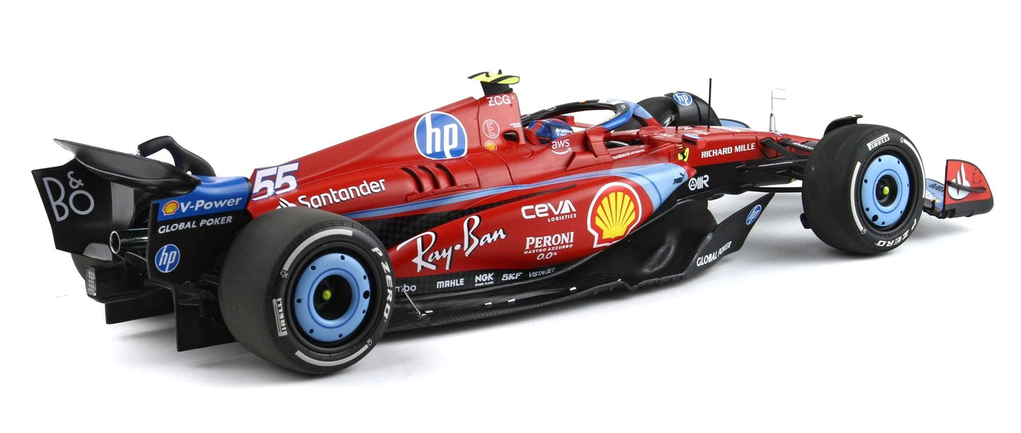 BBR Ferrari F1 SF-24 Team Scuderia #55 5th Miami GP 2024 (Sainz) Red 1:18