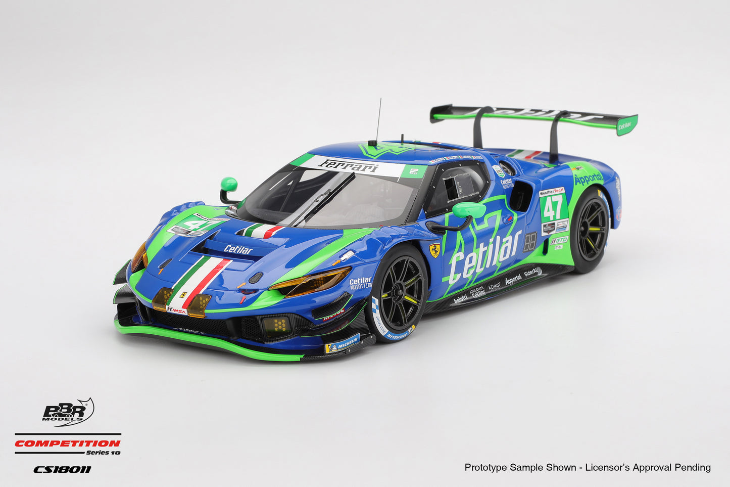 BBR Ferrari 296 GT3 #47 Cetilar Racing 2025 IMSA Daytona 24 Hrs Blue 1:18