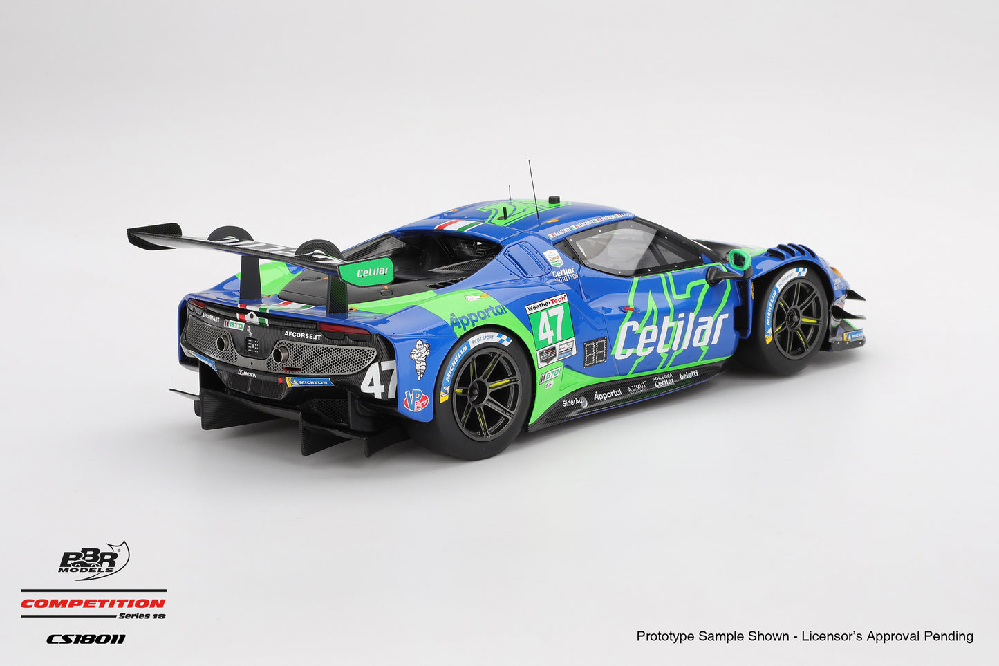 BBR Ferrari 296 GT3 #47 Cetilar Racing 2025 IMSA Daytona 24 Hrs Blue 1:18