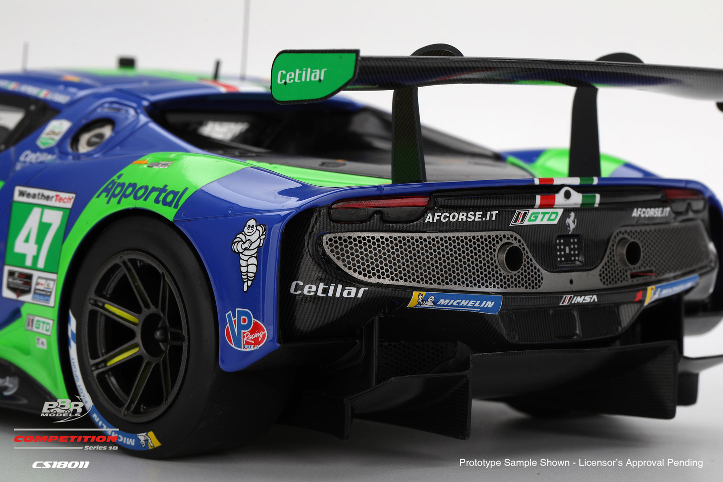 BBR Ferrari 296 GT3 #47 Cetilar Racing 2025 IMSA Daytona 24 Hrs Blue 1:18