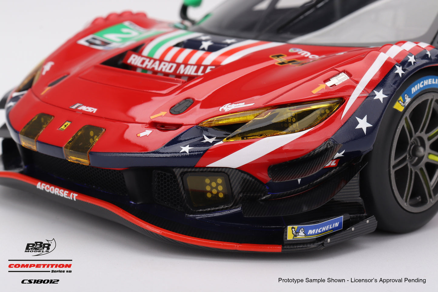 BBR Ferrari 296 GT3 #21 AF Corse 5th Place 2025 IMSA Daytona Rolex 24 Red 1:18