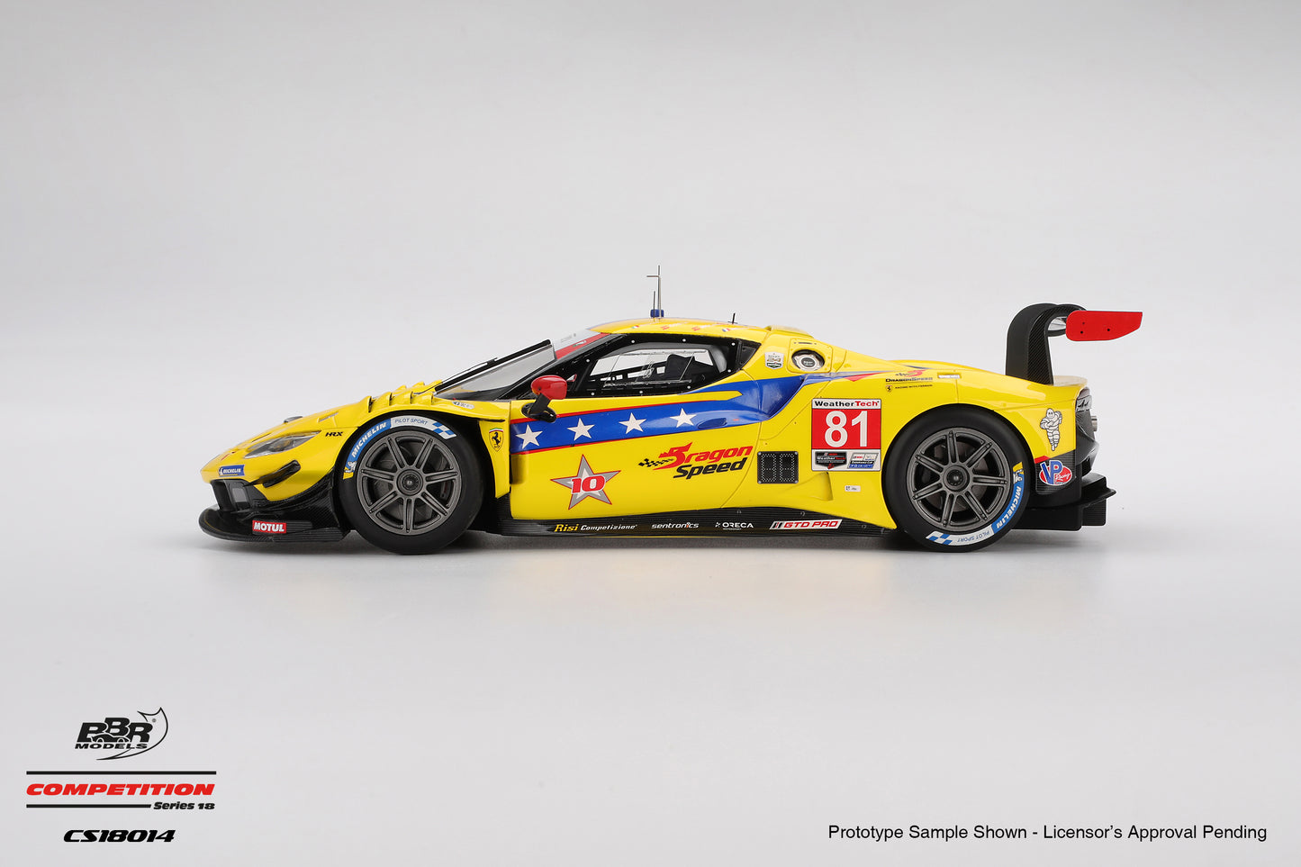 BBR Ferrari 296 GT3 #81 DragonSpeed 2025 IMSA Daytona 24 Hrs Yellow 1:18